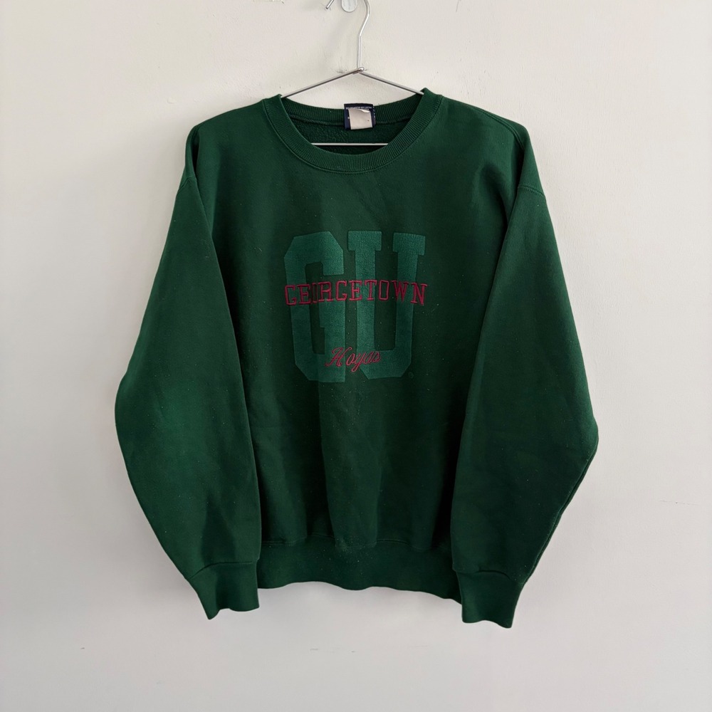Vintage JanSport Georgetown Hoyas Crewneck Sweatshirt Green Large USA